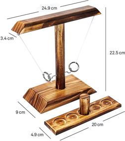 img 3 attached to Agore Ring Toss Game - Hook and Ring Shot Ladder, Interactive Wooden Game for Home and Party Fun