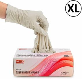 img 3 attached to 🧤 Powder-Free Nitrile Gloves - 4 Mil Thickness, Latex-Free, XL - Pack of 100, Gray