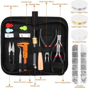 img 3 attached to Complete Jewelry Making Kit - Audab Jewelry Supplies Tools Set for Wire Wrapping, Charms, Wires, and Findings - Ideal for Beading and Jewelry Repair