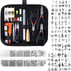 img 4 attached to Complete Jewelry Making Kit - Audab Jewelry Supplies Tools Set for Wire Wrapping, Charms, Wires, and Findings - Ideal for Beading and Jewelry Repair