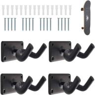 🛹 fabteasq skateboard hanger: wall mount hooks for skateboards, longboards, electric skateboards, guitars, snowboards - 4 pack logo