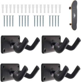 img 3 attached to 🛹 FABTEASQ Skateboard Hanger: Wall Mount Hooks for Skateboards, Longboards, Electric Skateboards, Guitars, Snowboards - 4 Pack