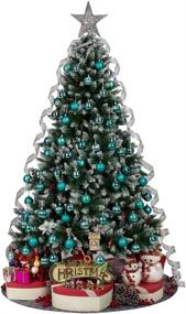 img 1 attached to 🎄 Auxo-Fun 1.57" 28ct Turquoise Blue Shatterproof Christmas Ball Ornaments - Classic Finishes - Christmas Tree Decoration