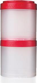 img 4 attached to 🍶 BlenderBottle ProStak Twist and Lock Storage Jars Expansion 2-Pack with Pill Tray in Clear and Red