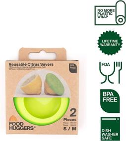 img 1 attached to 🥦 Revolutionary Set of 2 Food Huggers: Reusable Silicone Food Savers in Small Sizes - Patented Product for Ultimate Freshness!