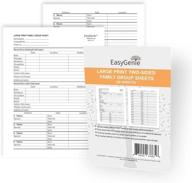 📜 enhance your ancestry research with easygenie large print two-sided family group sheets (30 sheets) logo