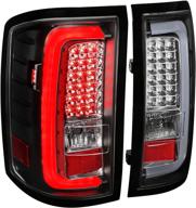 high-performance spec-d tuning led black tail lights for 2014-2018 gmc sierra – left + right pair logo