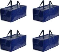 🌎 earthwise heavy duty extra large moving bags with backpack straps, strong handles, and zippers - space saving storage totes, fold flat, eco-friendly alternative to moving box (blue, set of 4) логотип