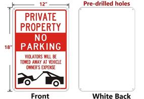 img 3 attached to Private Property No Parking Violators Will Be Towed Sign (4 Pack)