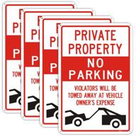 private property no parking violators will be towed sign (4 pack) logo