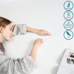 img 2 attached to 💧 Enhanced Waterproof Full Mattress Protector by Siyome - Washable 50 Times, 14" Deep Pocket, Breathable & Noiseless - Top Smooth Vinyl Free White Fitted Sheet