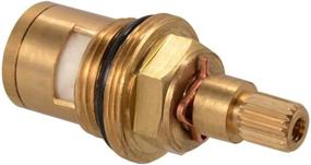 img 2 attached to 🚿 Highly Efficient Brass Ceramic Stem Disc Cartridge Faucet Valve Replacement for Bathroom Kitchen Tap - 1/2" Quarter Turn (1 Pair Hot & Cold)