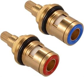 img 4 attached to 🚿 Highly Efficient Brass Ceramic Stem Disc Cartridge Faucet Valve Replacement for Bathroom Kitchen Tap - 1/2" Quarter Turn (1 Pair Hot & Cold)