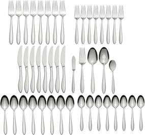 img 4 attached to 🍴 Oneida B336045A Mooncrest 45pc Silver Flatware Set - Service for 8, 45 Piece