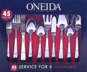 img 2 attached to 🍴 Oneida B336045A Mooncrest 45pc Silver Flatware Set - Service for 8, 45 Piece