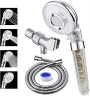 🚿 high pressure & water saving handheld showerhead set with filter, hose, and adjustable arm bracket – 3-settings, water stop mode – ideal for dry hair & skin spa logo