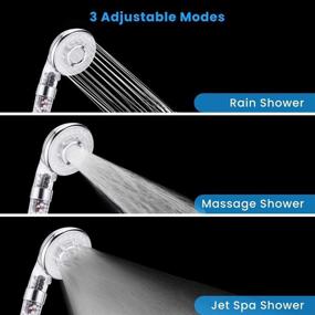 img 2 attached to 🚿 High Pressure & Water Saving Handheld Showerhead Set with Filter, Hose, and Adjustable Arm Bracket – 3-Settings, Water Stop Mode – Ideal for Dry Hair & Skin SPA
