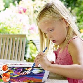 img 1 attached to 🎨 Hiolife Paint by Numbers: Creative DIY Acrylic Painting Kits for Kids & Beginners – 3 Pack with Wooden Frames - 8x8 inch Gift Set
