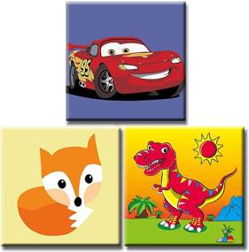 img 4 attached to 🎨 Hiolife Paint by Numbers: Creative DIY Acrylic Painting Kits for Kids & Beginners – 3 Pack with Wooden Frames - 8x8 inch Gift Set