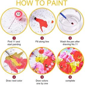 img 2 attached to 🎨 Hiolife Paint by Numbers: Creative DIY Acrylic Painting Kits for Kids & Beginners – 3 Pack with Wooden Frames - 8x8 inch Gift Set