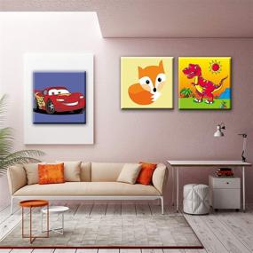 img 3 attached to 🎨 Hiolife Paint by Numbers: Creative DIY Acrylic Painting Kits for Kids & Beginners – 3 Pack with Wooden Frames - 8x8 inch Gift Set