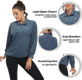 img 3 attached to 👚 Soneven Women's Upf50+ Long Sleeve Half Zip Hiking Shirts: Moisture-Wicking Golf Pullover Shirt