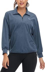 img 4 attached to 👚 Soneven Women's Upf50+ Long Sleeve Half Zip Hiking Shirts: Moisture-Wicking Golf Pullover Shirt