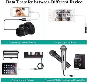 img 2 attached to Apple MFi Certified Lightning to USB Camera Adapter: USB 3.0 OTG Data Sync Cable for iPhone/iPad, Supports Card Reader, USB Flash Drive, Mouse, Keyboard, Hubs - Plug and Play