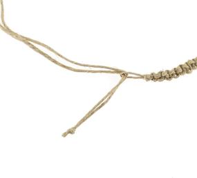 img 1 attached to 🔮 Плетеный браслет на щиколотке из конопли в стиле БлуРика с чипсами полудрагоценного камня - Аметист.