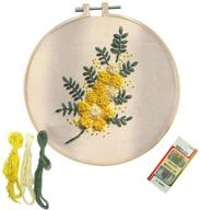 🧵 beginner's cross stitch starter kit - louise maelys embroidery set with floral pattern, floss, and needles logo