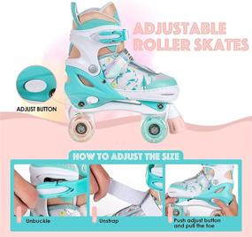 img 3 attached to 🛼 IOKDAD Roller Skates for Kids: Adjustable Sizes with Light Up Wheels for Indoor and Outdoor Fun