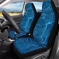 🌊 blue sea marble car seat covers set of 2 for women men - ocean pond print front seat bucket seat cover - vehicle seat protector car mat fit most car, truck, suv logo