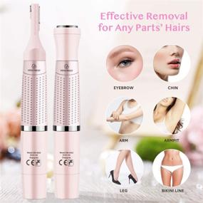 img 2 attached to 2-in-1 Rechargeable Facial Hair Removal and Eyebrow Trimmer for Women - Painless Razor for Eyebrows, Lips, and Body