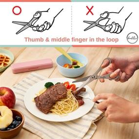 img 1 attached to 🍴 Beaditive Baby Food Scissors - Stainless Steel Toddler Food Cutter - Serrated Blade and Blunt Tip for Safety - Dishwasher Safe Baby Food Shears - Cutting Tiny Bites with Portable Travel Case