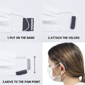 img 3 attached to 👂 HTGT Ear Savers for Masks - Comfortable Earloop Covers for Added Protection - Adjustable, Reusable, and Anti-Pain Design - 4 Pairs