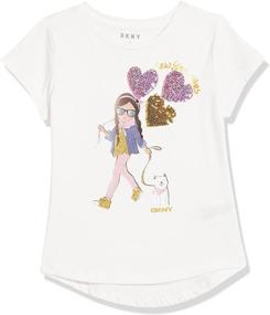 img 2 attached to 👚 DKNY Girls T-Shirt in White, Size 14-16 - Tops, Tees & Blouses for Girls