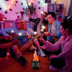 img 1 attached to Realistic 3D Flickering Flame Lamp: Electric Campfire Light for Christmas Party Decoration