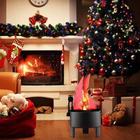 img 3 attached to Realistic 3D Flickering Flame Lamp: Electric Campfire Light for Christmas Party Decoration