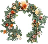 🌿 exquisite ling's moment eucalyptus garland with flowers 6ft - stunning table runner for terracotta-themed wedding centerpieces, bridal shower, rehearsal dinner логотип