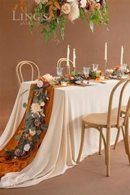 img 3 attached to 🌿 Exquisite Ling's Moment Eucalyptus Garland with Flowers 6FT - Stunning Table Runner for Terracotta-themed Wedding Centerpieces, Bridal Shower, Rehearsal Dinner