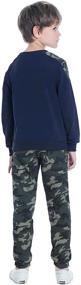 img 1 attached to 👕 Comfy Cotton Long Sleeve T-shirts and Camouflage Pants Set for Boys - Stylish Sweatsuits for Casual Outfits