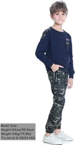 img 3 attached to 👕 Comfy Cotton Long Sleeve T-shirts and Camouflage Pants Set for Boys - Stylish Sweatsuits for Casual Outfits