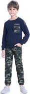 👕 comfy cotton long sleeve t-shirts and camouflage pants set for boys - stylish sweatsuits for casual outfits logo