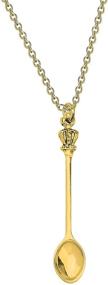 img 4 attached to bobauna Mini Crown Teaspoon Snuff Spoon Pendant Necklace - Jewelry for Women and Girls - Inspired by Tea and Royalty