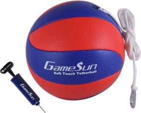 img 4 attached to 🔵 Full-Size Soft Rubber Tetherball Set - Portable and Fun Outdoor Game for Kids