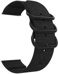 img 3 attached to Sankel Compatible 20mm Woven Nylon Band for Samsung Galaxy Watch4 Classic/Active 2 - Black