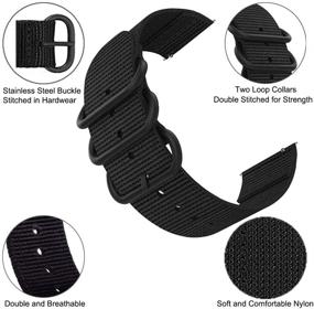 img 1 attached to Sankel Compatible 20mm Woven Nylon Band for Samsung Galaxy Watch4 Classic/Active 2 - Black