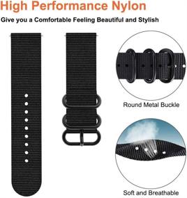 img 2 attached to Sankel Compatible 20mm Woven Nylon Band for Samsung Galaxy Watch4 Classic/Active 2 - Black