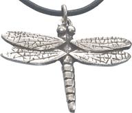 🐉 pewter dragonfly fairy faerie fey pendant on leather necklace by trilogy jewelry logo