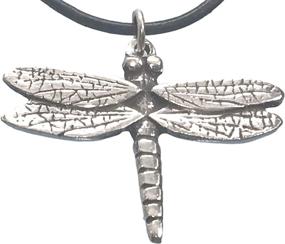img 4 attached to 🐉 Pewter Dragonfly Fairy Faerie Fey Pendant on Leather Necklace by Trilogy Jewelry